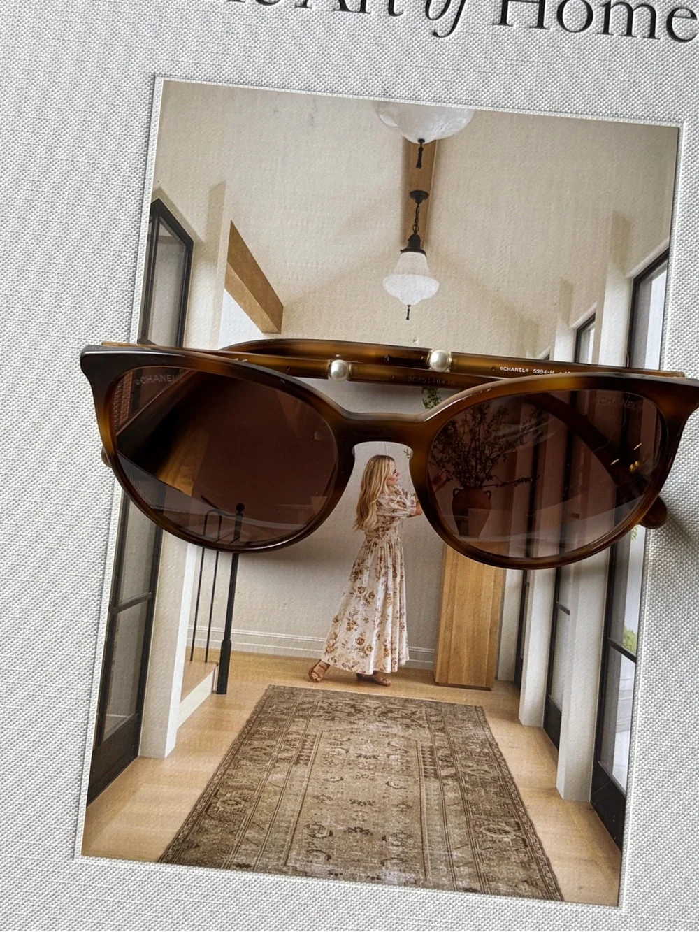 Chanel 5394-H Tortoiseshell Pearl Cat Eye Sunglasses 53mm